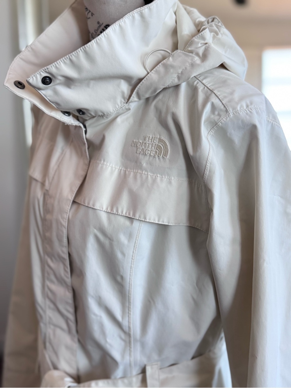 The North Face Stella Grace Zipper Snap Button Hooded Trench Coat Jacket Size M View 3